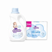 Violeta® Double Care Baby deterdžent za rublje 1000ml + dječje vlažne maramice Water Care 3x56/1