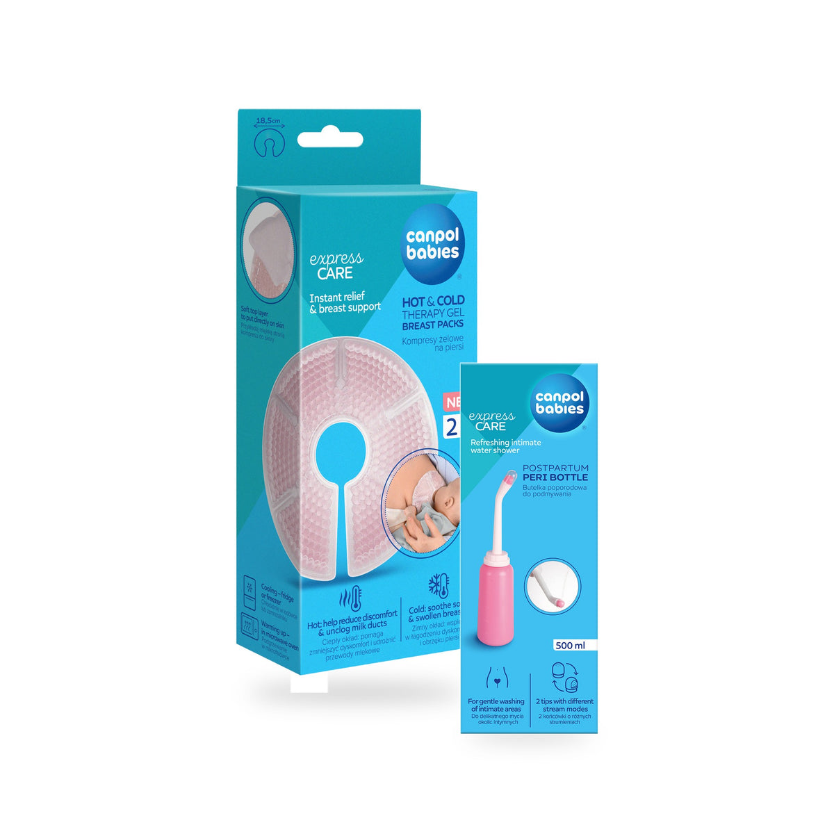 Canpol babies® Poporodni set: obkladki in plastenka