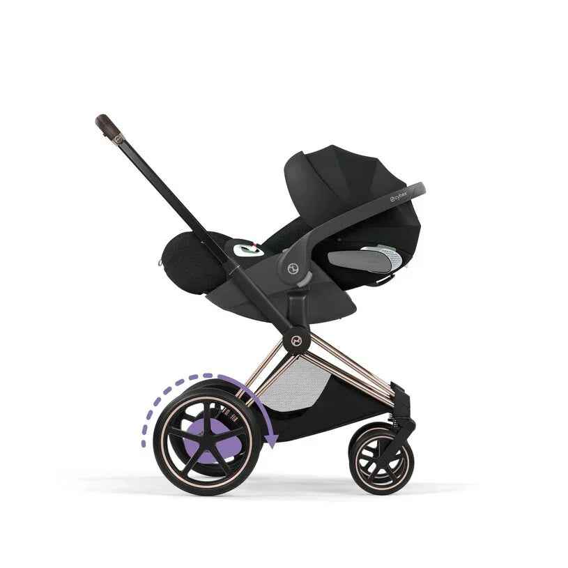 Cybex Platinum® Otroški voziček 4v1 e-Priam™ + Avtosedež Cloud T + IsoFix baza T Sepia Black Cybex Platinum