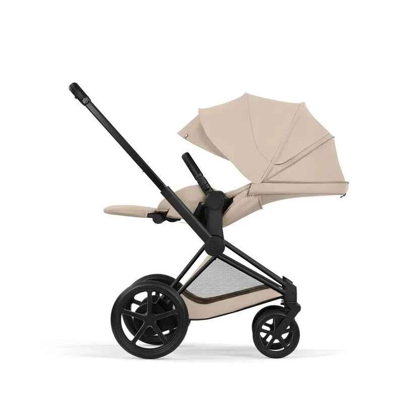 Cybex Platinum® Otroški voziček s zložljivo košaro 2v1 e-Priam™ Comfort Cozy Beige | Matt Black Cybex Platinum
