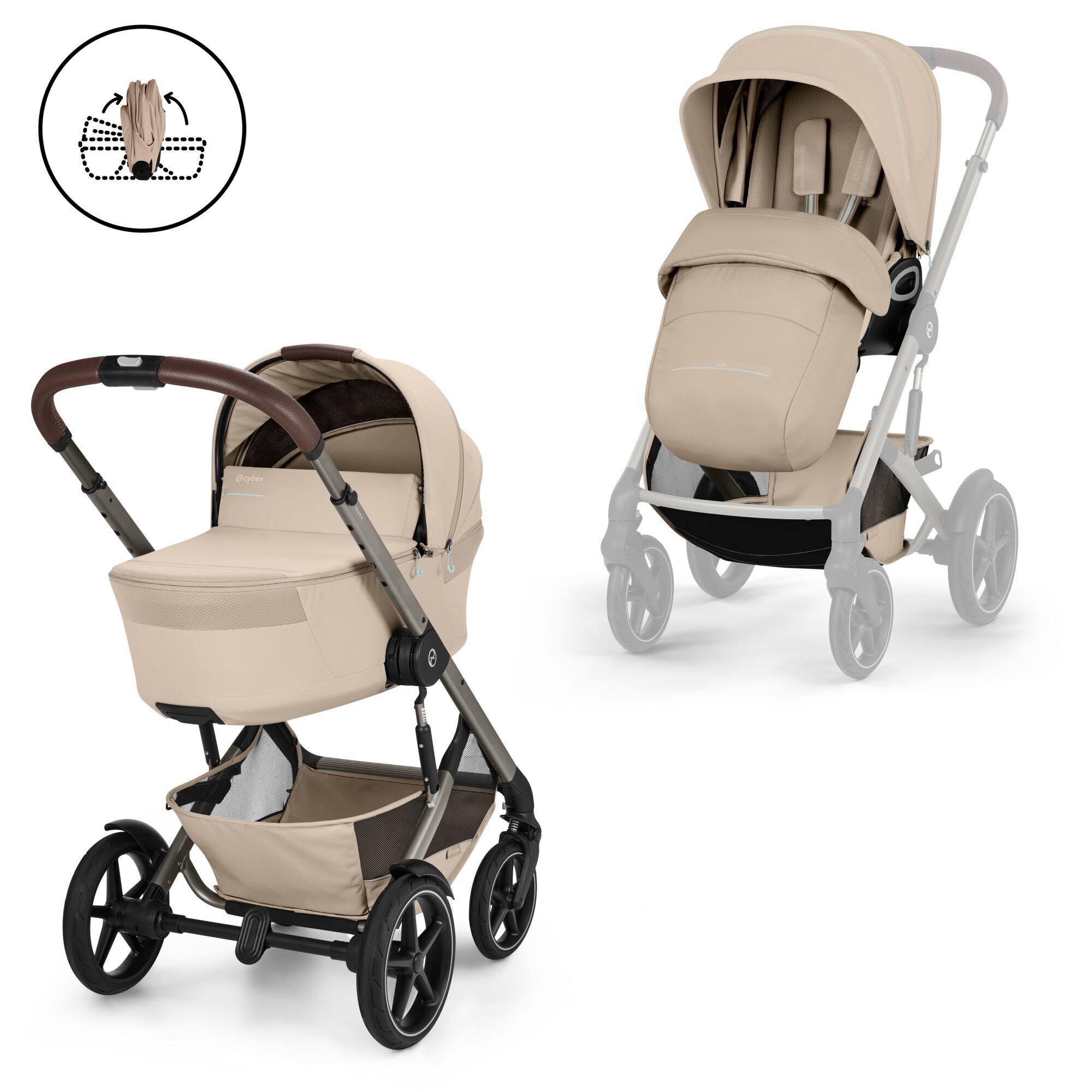 Cybex® Poussette enfant Talos™ S Lux Almond Beige (Taupe Frame)
