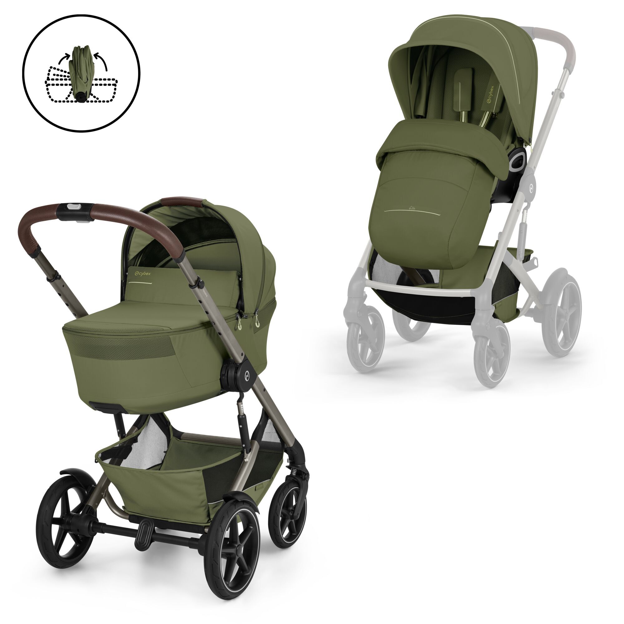 Cybex® Poussette enfant Talos™ S Lux Moss Green (Taupe Frame)