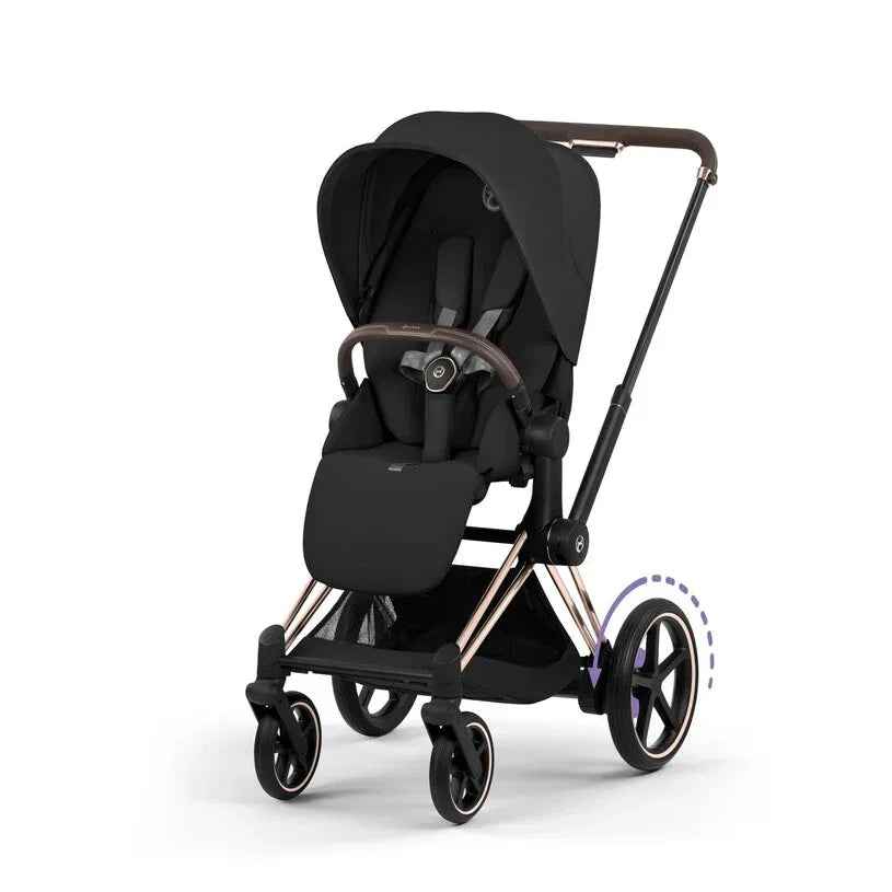 Cybex Platinum® Otroški voziček 4v1 e-Priam™ + Avtosedež Cloud T + IsoFix baza T Sepia Black Cybex Platinum