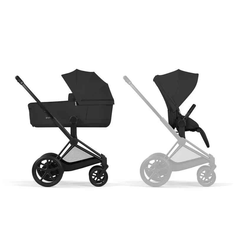Cybex Platinum® Otroški voziček 4v1 e-Priam™ + Avtosedež Cloud T + IsoFix baza T Sepia Black Cybex Platinum