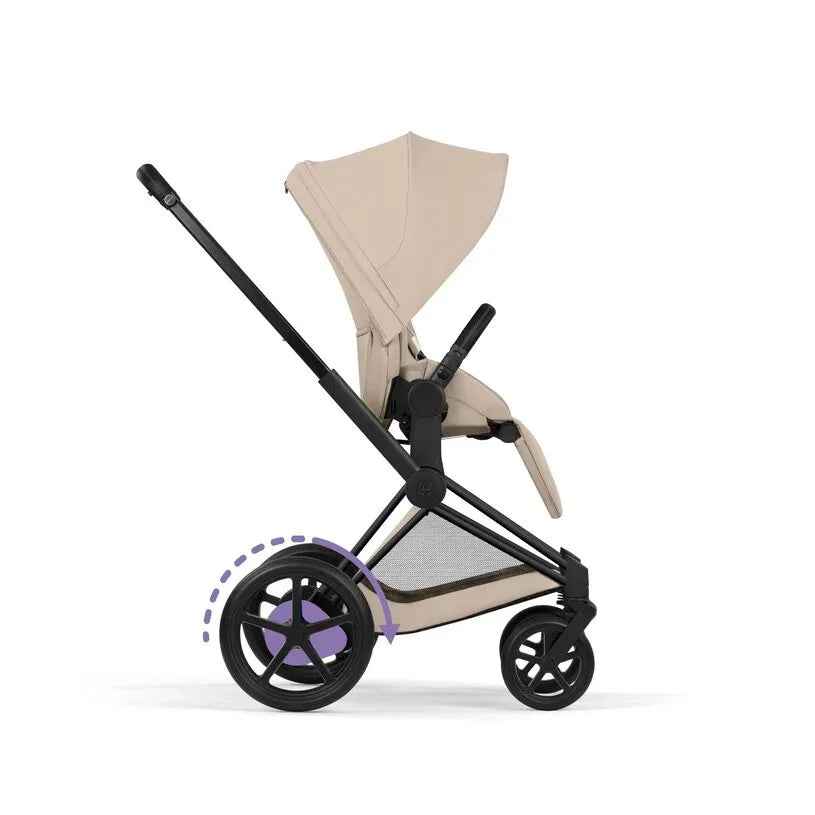 Cybex Platinum® Otroški voziček s zložljivo košaro 2v1 e-Priam™ Comfort Cozy Beige | Matt Black Cybex Platinum