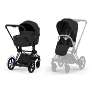 Cybex Platinum® Otroški voziček 4v1 e-Priam™ + Avtosedež Cloud T + IsoFix baza T Sepia Black Cybex Platinum