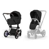Cybex Platinum® Poussette avec nacelle pliable 2 en 1 e-Priam™ Comfort Sepia Black | Rosegold