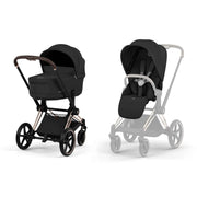 Cybex Platinum® Otroški voziček 4v1 e-Priam™ + Avtosedež Cloud T + IsoFix baza T Sepia Black Cybex Platinum