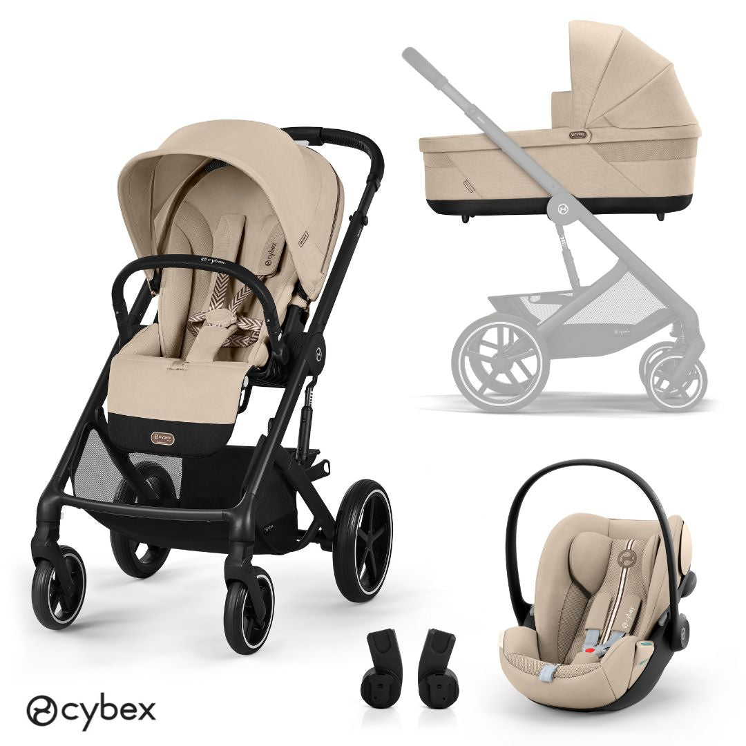 Cybex® Paket 3v1 Otroški voziček Balios S Lux + Avtosedež Cloud G Almond Beige Cybex