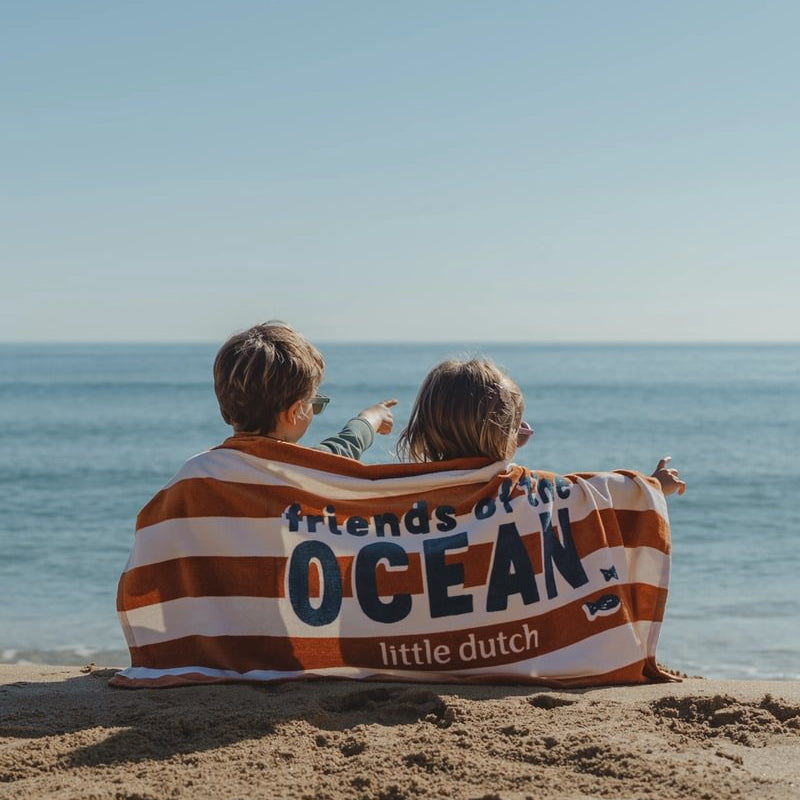 Little Dutch® Brisača za plažo Ocean World Brown Stripe Little Dutch