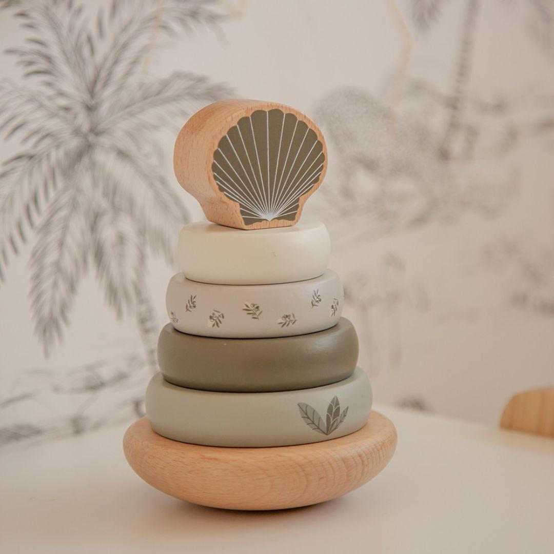 Label Label® Leseni obroči za zlaganje Olive Green Label Label