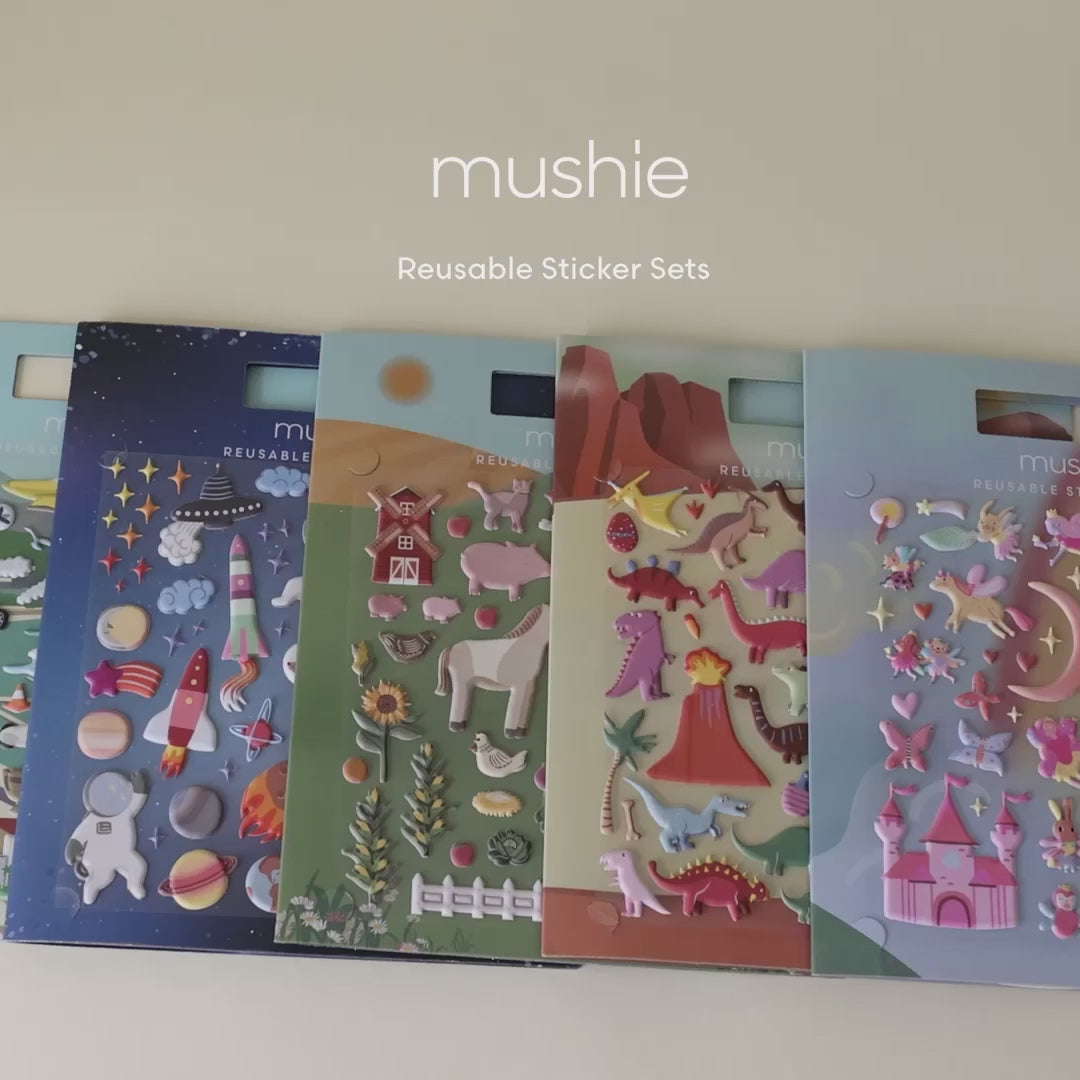 Load video: Mushie® Mushie ​Reusable Sticker Set Race Cars