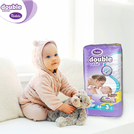 Slika za  Violeta® Pelene Air Dry 3 Midi (4-9kg) Jumbo 66 +  Poklon Baby vlažne maramice