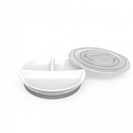 Twistshake® Podijeljeni tanjurić 210ml+2x90ml (6+m) - White