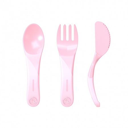 Twistshake® Početni pribor za jelo (6+m) - Pastel Pink