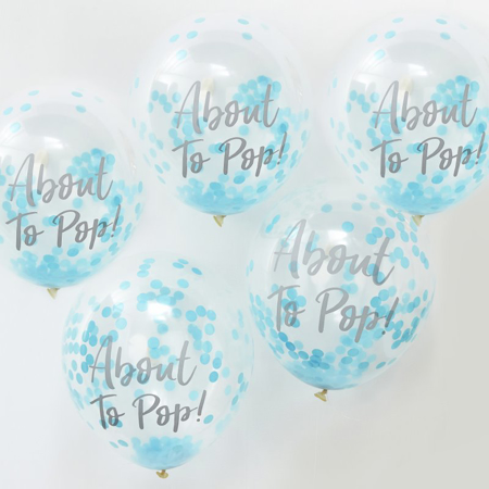 Slika za Ginger Ray® Baloni s konfetima About To Pop Blue 5 komada