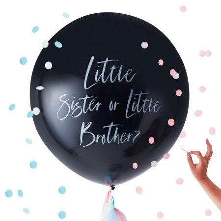 Ginger Ray® Balon s dodatcim za otkrivanje spola Little Sister/Brother