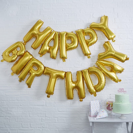 Slika za Ginger Ray® Baloni Happy Birthday Gold 