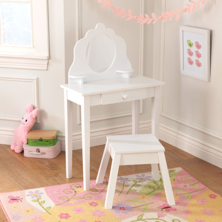  KidKraft® Dječji stol sa stolicama i ogledalom White 