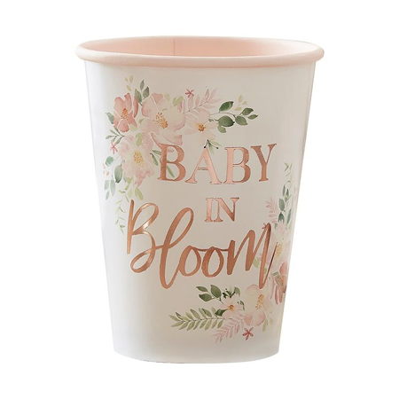 Ginger Ray® Papirne čašice Baby i Bloom 8 komada