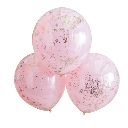 Slika za Ginger Ray® Baloni s konfetima Double Stuffed Pink Rose Gold