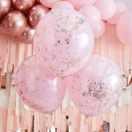 Slika za Ginger Ray® Baloni s konfetima Double Stuffed Pink Rose Gold