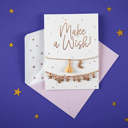 Slika za Party Deco® Čestitka s narukvicama Make a Wish