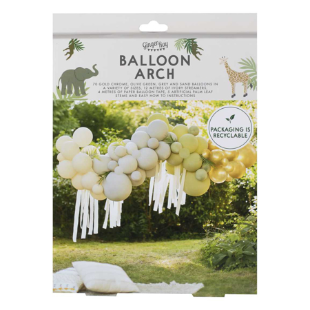 Ginger Ray® Luk od balona Green, Cream, Grey & Gold Chrome Balloon 