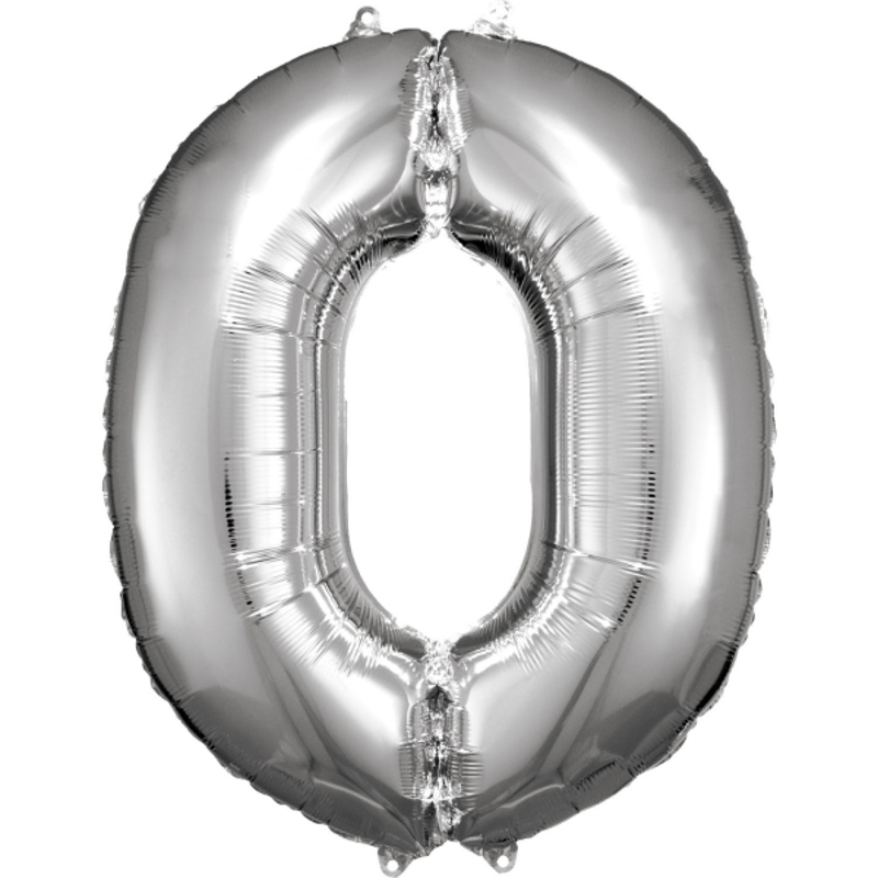 Slika za Amscan® Balon broj 0 (83 cm) Silver