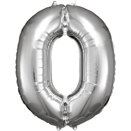 Amscan® Balon broj 0 (83 cm) Silver