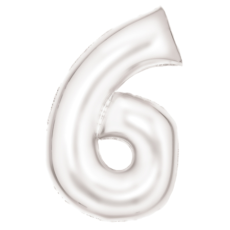 Amscan® Balon broj 6 (86 cm) Silk Lustre White
