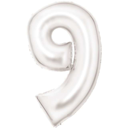 Slika za Amscan® Balon broj 9 (86 cm) Silk Lustre White 