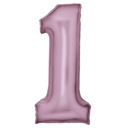 Amscan® Balon broj 1 (86 cm) Silk Lustre Pastel Pink