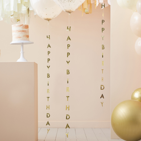 Slika za Ginger Ray® Viseći natpis Happy Birthday Gold Tails