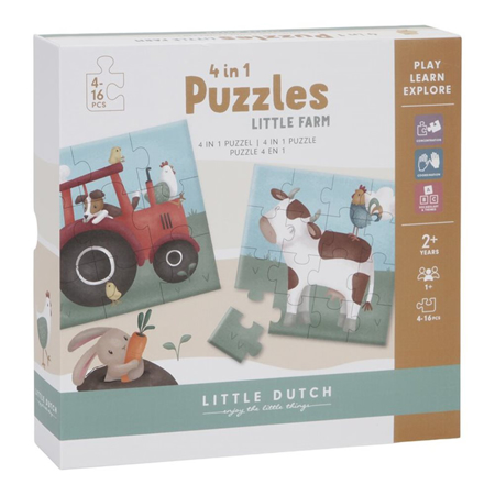 Little Dutch® Puzzle Little Farm 4u1