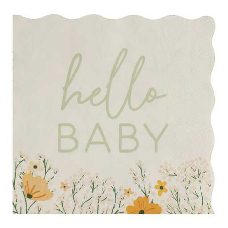 Ginger Ray® Salvete Hello Baby Floral 16 kom