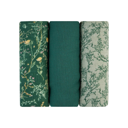 Slika za KikkaBoo® Tetra pelene od muslina 3 komada 75x75 cm  Secret Garden Green