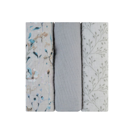 Slika za KikkaBoo® Tetra pelene od muslina 3 komada 75x75 cm Dreamy Fields Grey